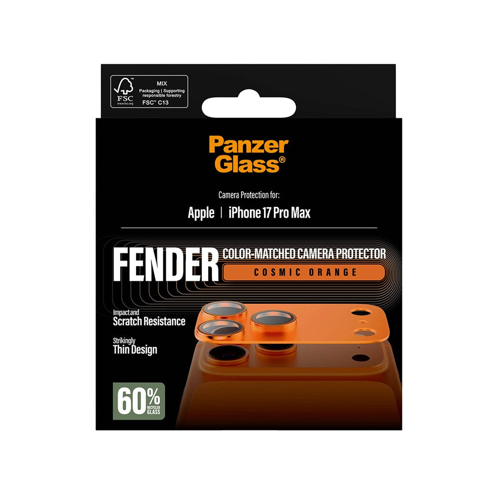 iPhone 17 Pro Max PanzerGlass FENDER Kameralinsskydd - Cosmic Orange