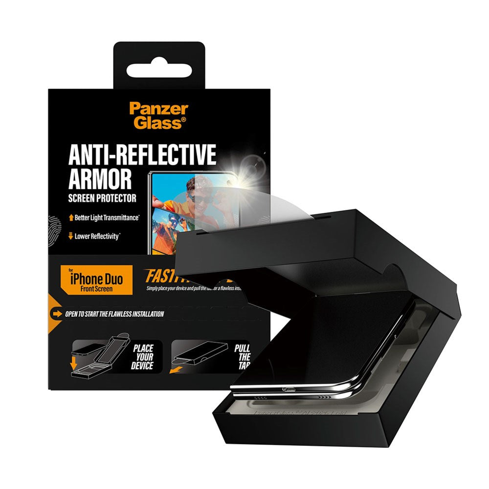 iPhone Duo PanzerGlass Skärmskydd med FastFit In-A-Box - Antireflexbeständig - Genomskinlig