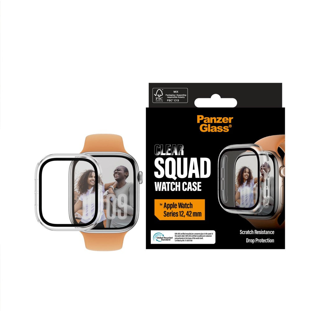 Apple Watch Series 12 (42mm) PanzerGlass Squad Skal - Transparent