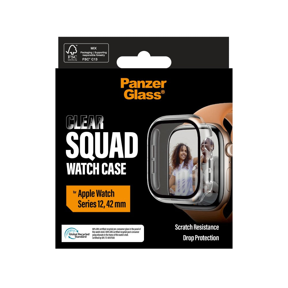 Apple Watch Series 12 (42mm) PanzerGlass Squad Skal - Transparent