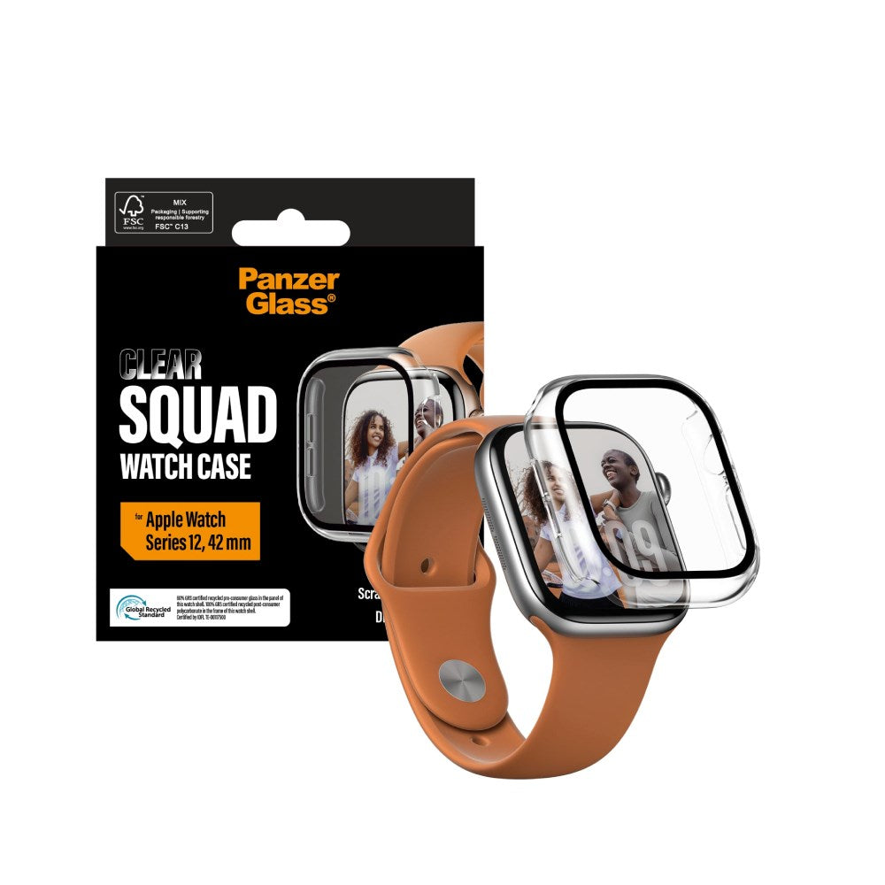 Apple Watch Series 12 (42mm) PanzerGlass Squad Skal - Transparent