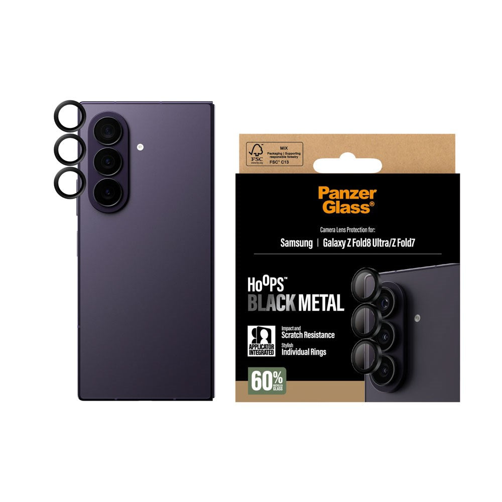 Samsung Galaxy Z Fold8 Ultra / Z Fold7 PanzerGlass Hoops Kameralinseskydd - Svart