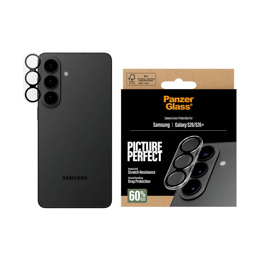 Samsung Galaxy S26 / S26+ (Plus) PanzerGlass PicturePerfect Kameralinsskydd - Genomskinlig / Svart