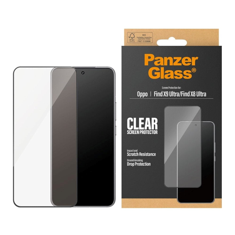 OPPO Find X9 Ultra PanzerGlass Skärmskyddsglas - Ultra Wide Fit med EasyAligner - Genomskinlig