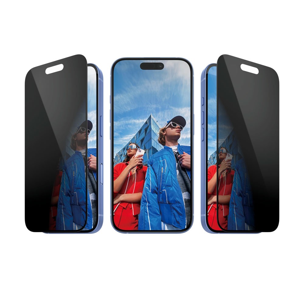 iPhone 16 / 15 PanzerGlass 2-Way Privacy Skärmskydd med FastFit In-A-Box - Genomskinlig