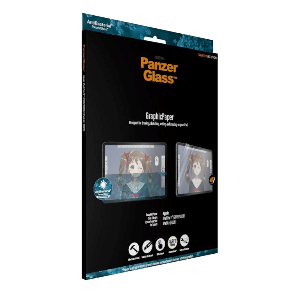 iPad Air (2022/2020) / Pro 11" (2022 / 2021 / 2020 / 2018) PanzerGlass Skärmskydd - Antibakteriellt - GraphicPaper - Transparent
