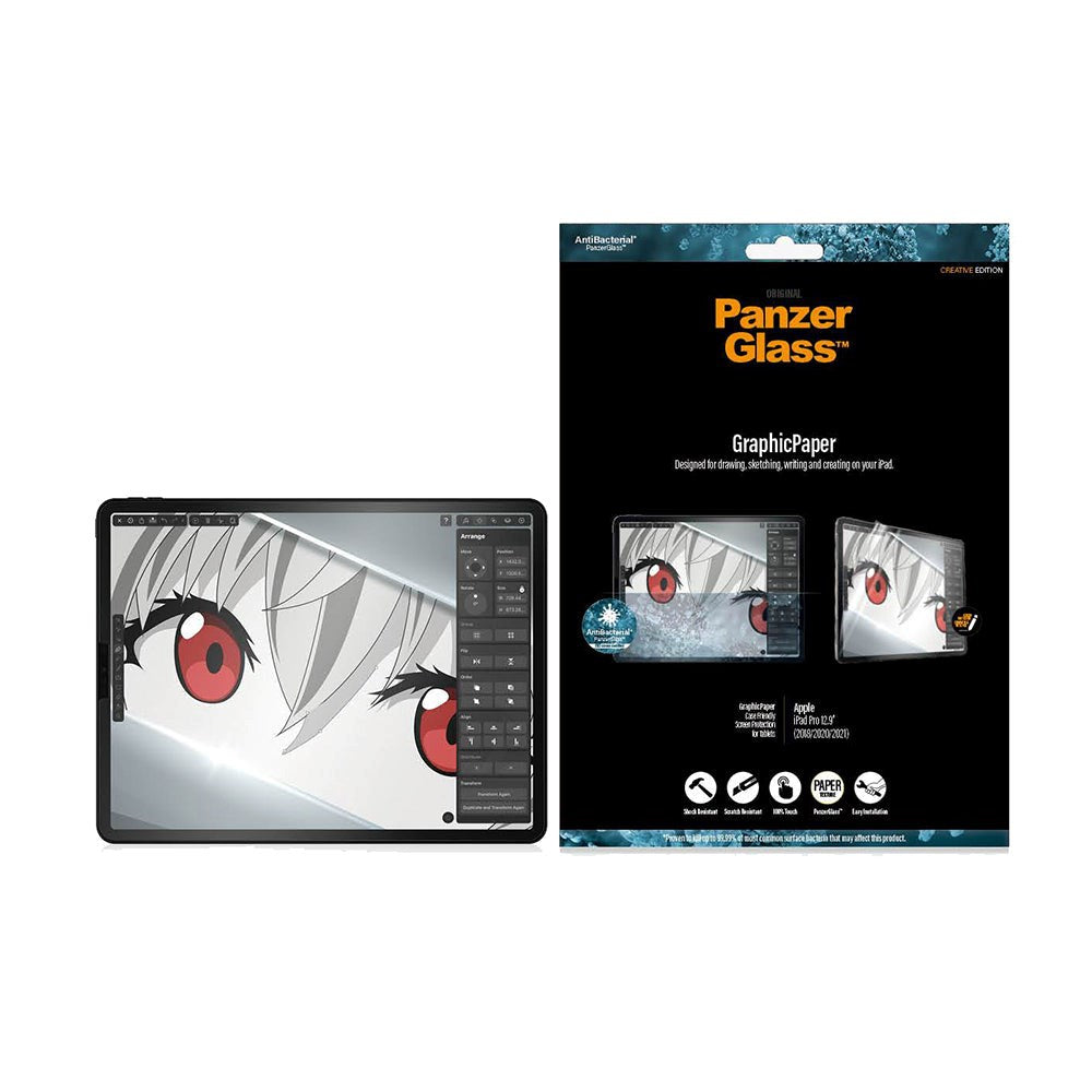 iPad Pro 12.9" (2022 / 2021 / 2020 / 2018) PanzerGlass Skärmskydd GraphicPaper - Antibakteriellt - Transparent