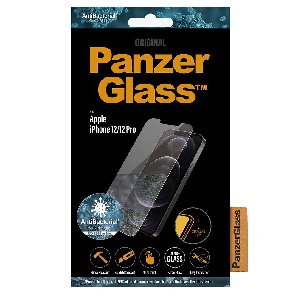 iPhone 12 / 12 Pro PanzerGlass Skärmskydd - Standard Fit - Antibakteriellt - Transparent