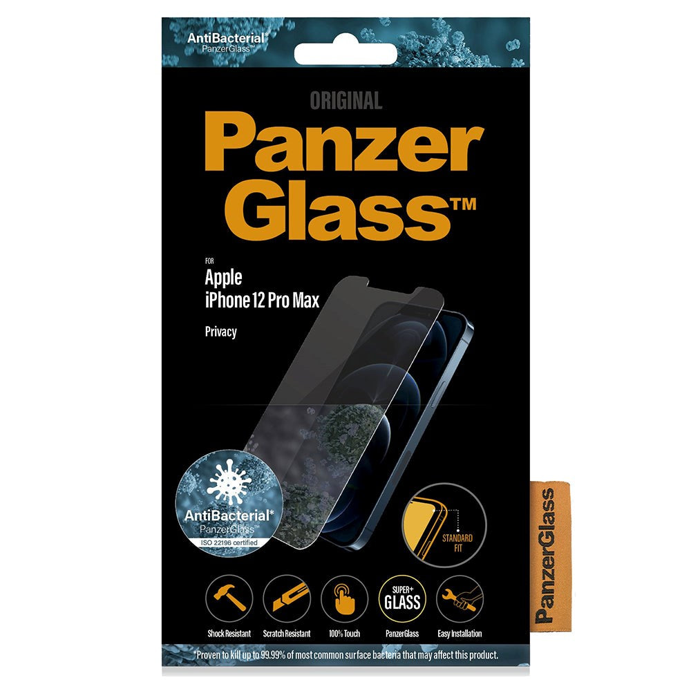 iPhone 12 Pro Max PanzerGlass Skärmskydd med Sekretessfilter - Antibakteriellt - Standard Fit - Transparent