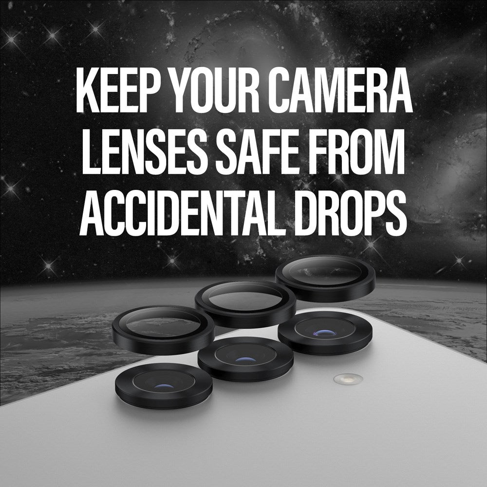 Samsung Galaxy S25+ (Plus) PanzerGlass Ceramic Hoops - Kameraskydd - Genomskinlig / Svart