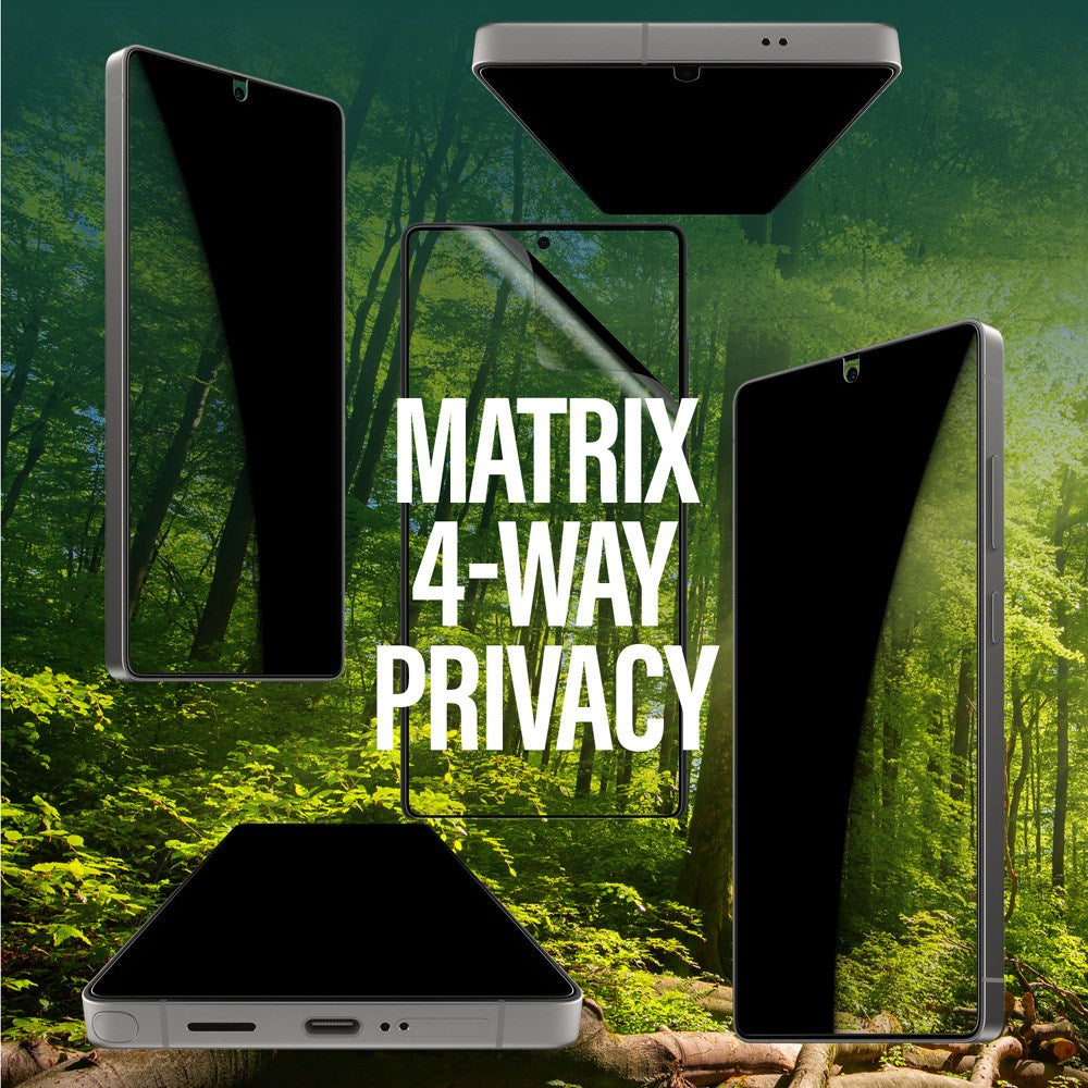 Samsung Galaxy S25 Ultra PanzerGlass Eco Matrix 4-Way Privacy Skärmskydd Ultra Wide Fit - Aligner Kit - Platinum Strength - Genomskinlig