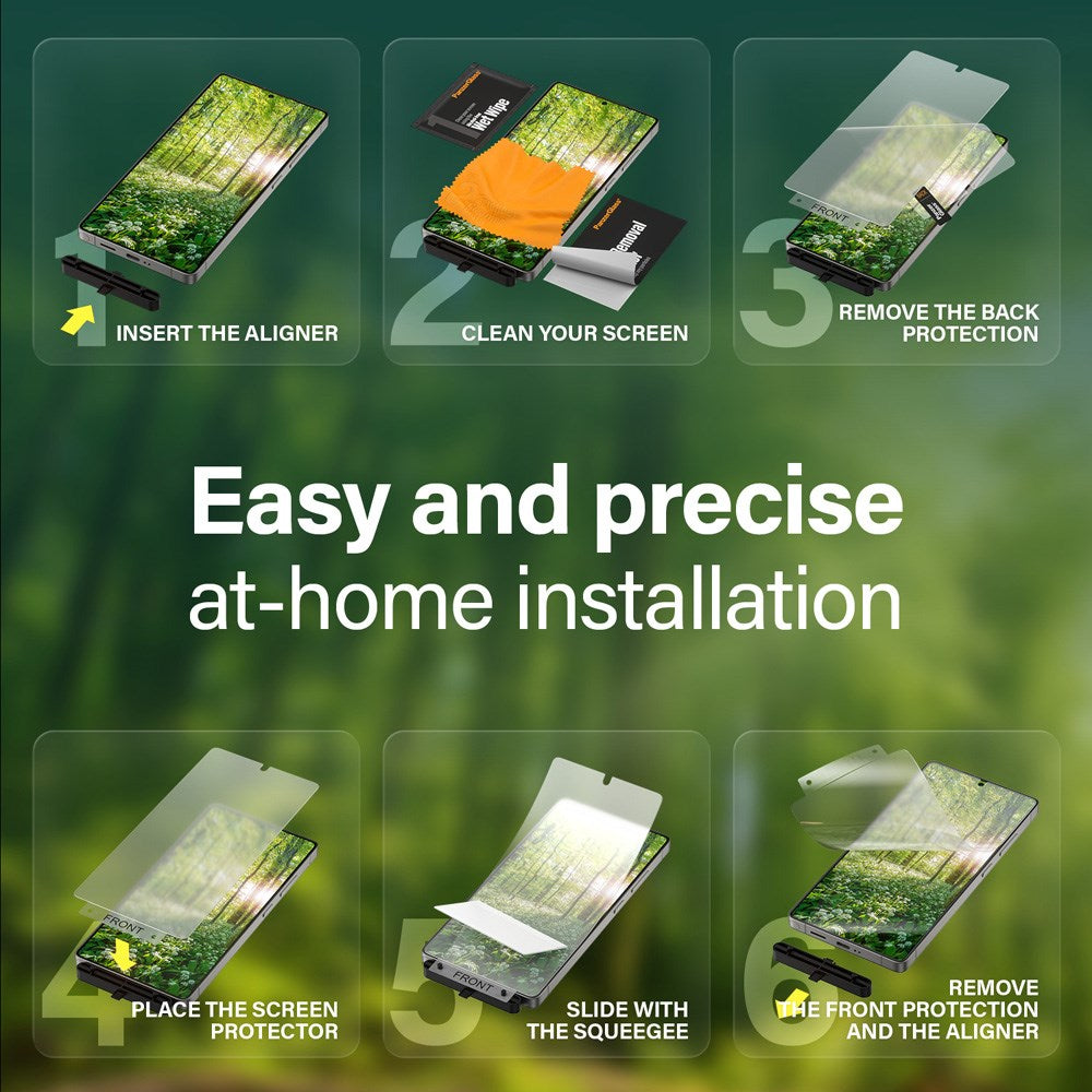 Samsung Galaxy S25 Ultra PanzerGlass Eco Matrix Skärmskydd Ultra Wide Fit - Aligner Kit - Platinum Strength - Genomskinlig