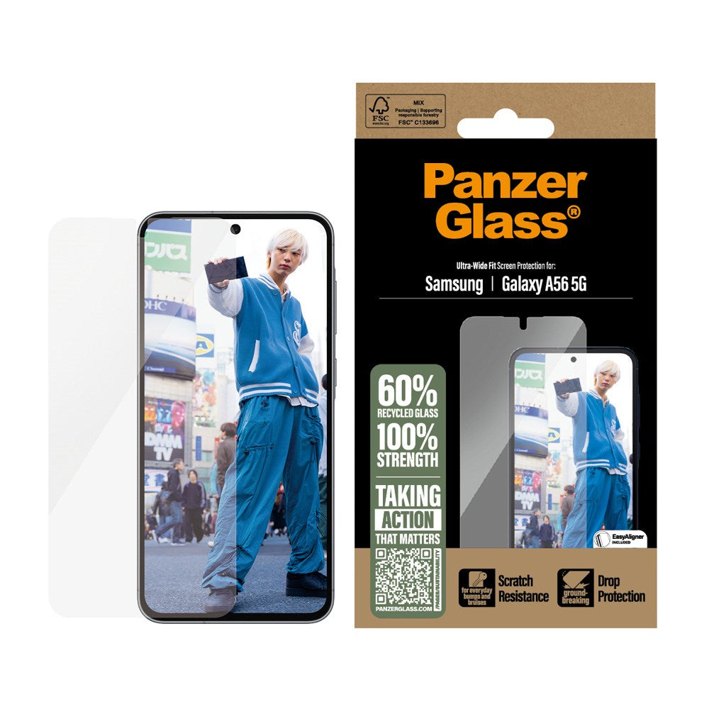 Samsung Galaxy A56 (5G) PanzerGlass Ultra Wide Fit Skärmskydd m. EasyAligner - Genomskinlig