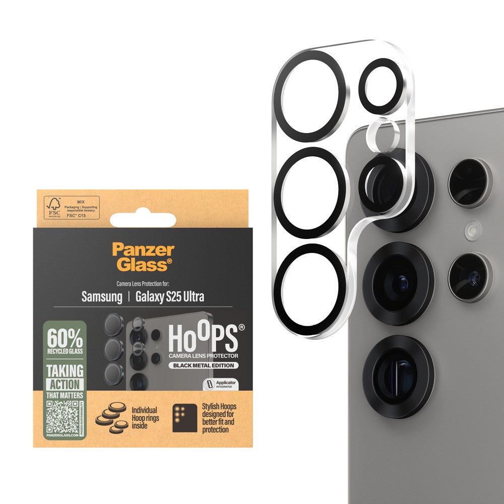 Samsung Galaxy S25 Ultra PanzerGlass PicturePerfect - Kameraskydd - Platinum Strength - Genomskinlig / Svart