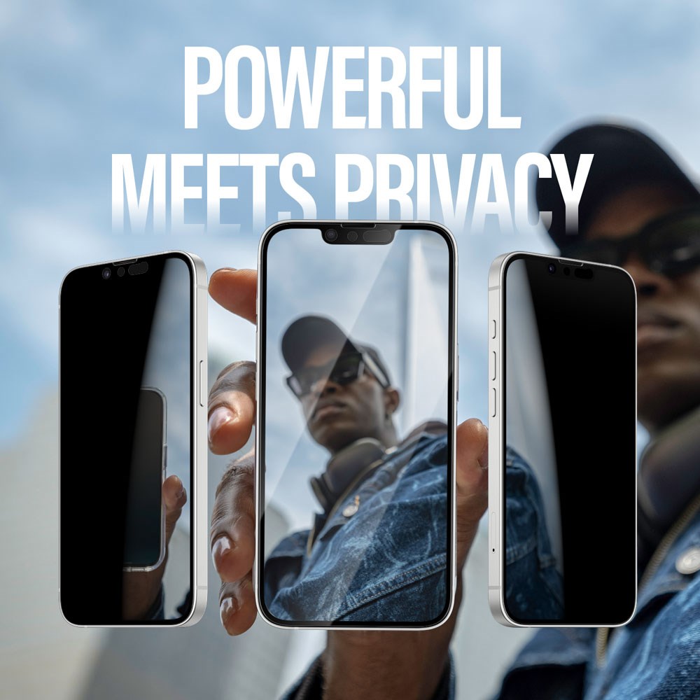 iPhone 16e / 14 / 13 / 13 Pro PanzerGlass Ultra Wide Fit Privacy Skärmskydd med EasyAligner - Genomskinlig / Privacy