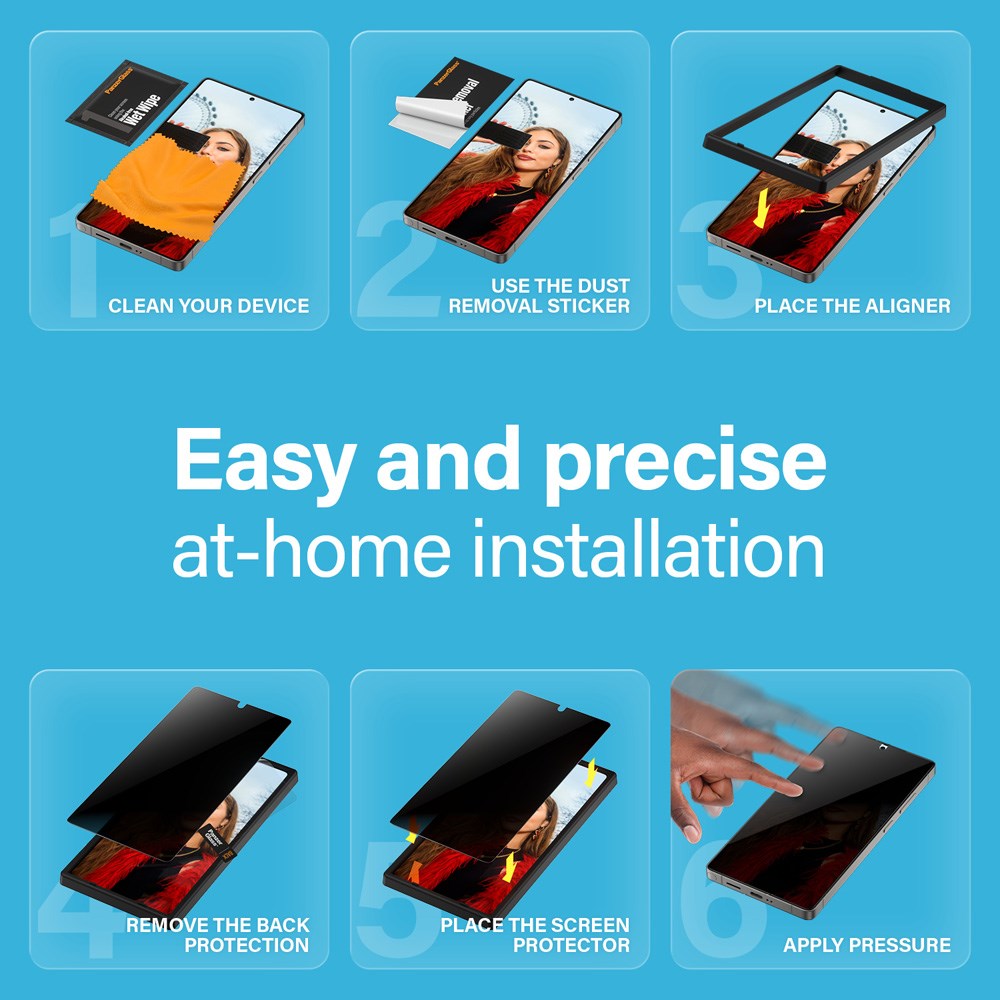 PanzerGlass Samsung Galaxy S25 Ultra - Ultra-Wide Fit Skärmskyddsglas - Privacy Funktion - Genomskinlig