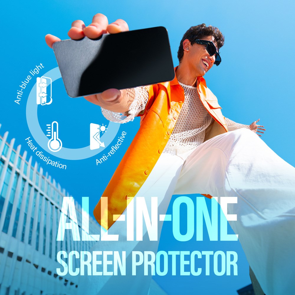 Samsung Galaxy S25+ (Plus) PanzerGlass Ultra Wide Fit All-in-One Skärmskydd - Anti-Reflective - Anti-Blue Light - Heat Dissaption - Genomskinlig