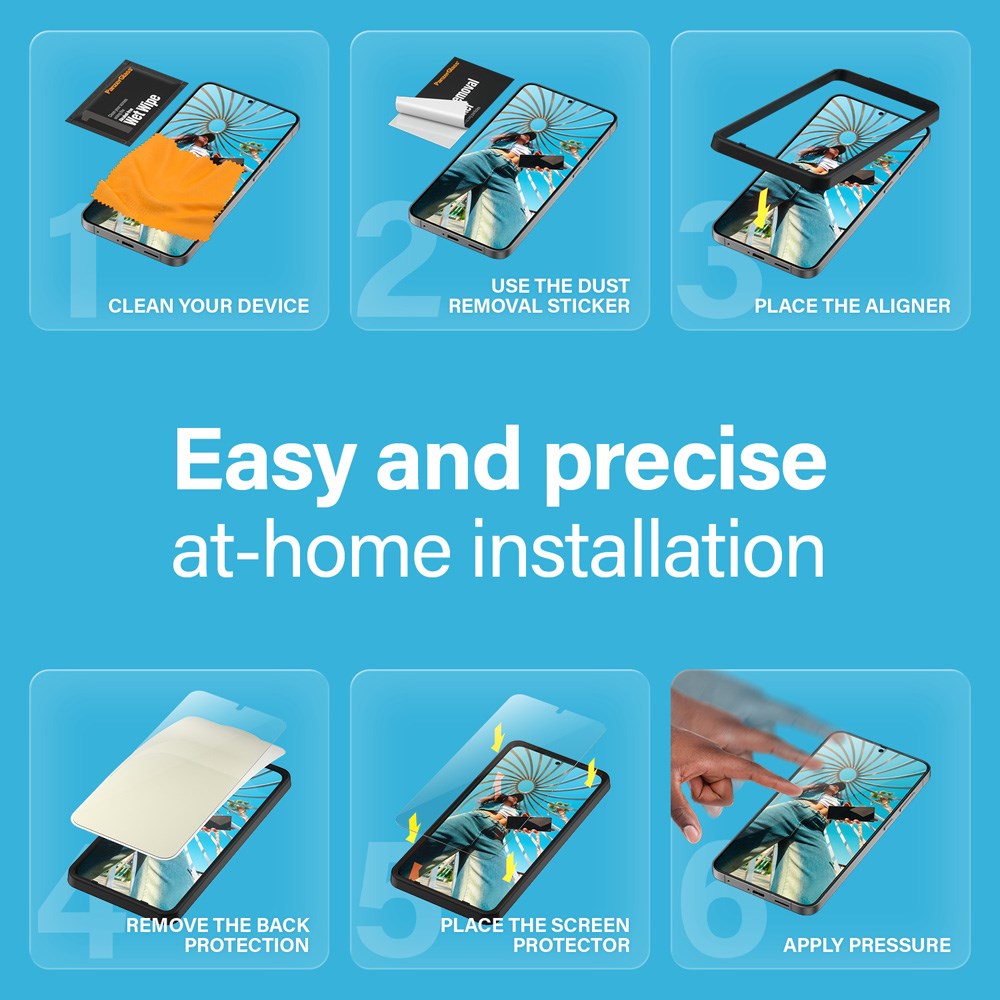 Samsung Galaxy S25+ (Plus) PanzerGlass Ultra Wide Fit All-in-One Skärmskydd - Anti-Reflective - Anti-Blue Light - Heat Dissaption - Genomskinlig