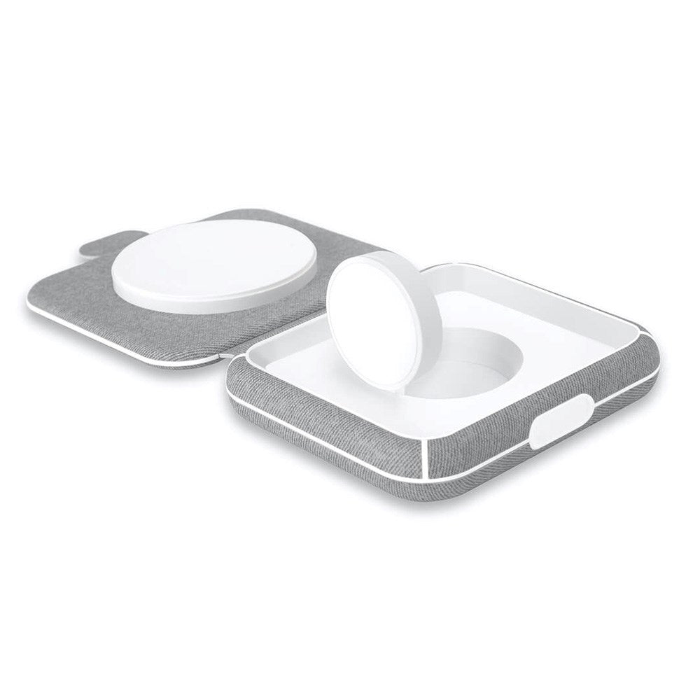 Puro Bärbar 2-i-1 Trådlös Laddare för Apple Watch - USB-C - MagSafe Kompatibel - Grå / Vit