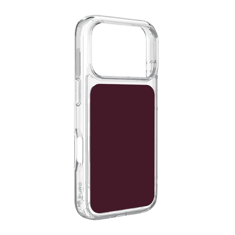 iPhone 18 Pro PURO PLATE MAG Skal - MagSafe Kompatibel - Genomskinlig / Bordeaux