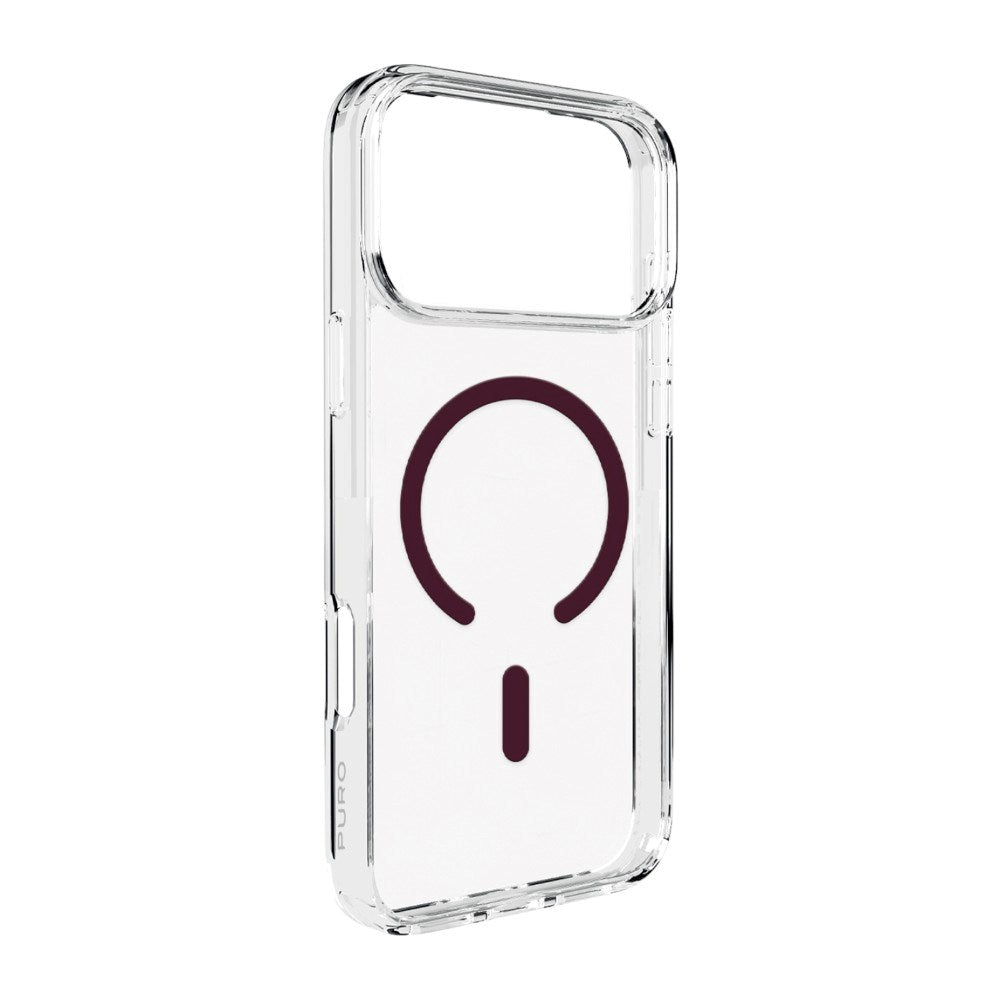 iPhone 18 Pro PURO LITE MAG Hybrid Skal - MagSafe Kompatibel - Genomskinlig / Bordeaux