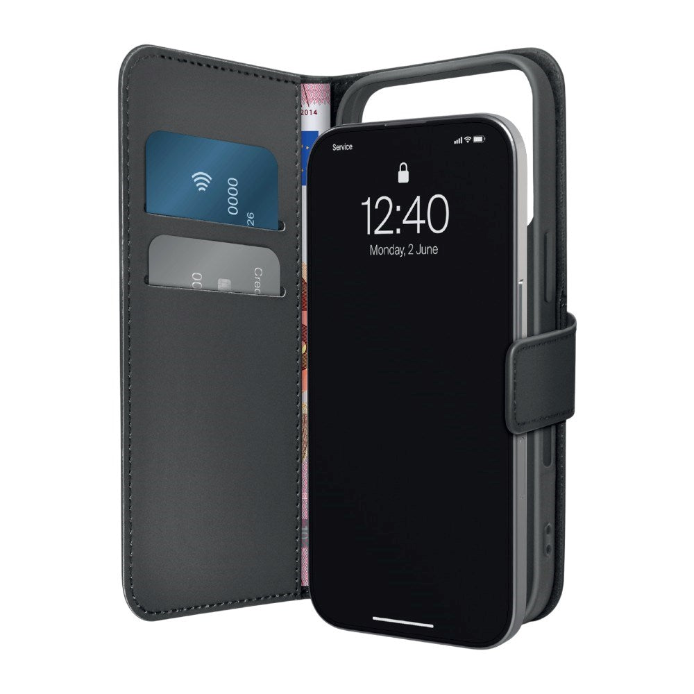 iPhone 18 Pro Max PURO Eco-Leather Fodral m. Korthållare & Stativfunktion - Svart
