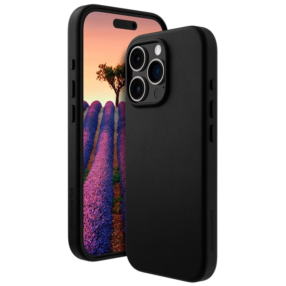Dbramante1928 iPhone 16 Pro Roskilde Skal - 100 % Äkta Läder - MagSafe-Kompatibel - Svart