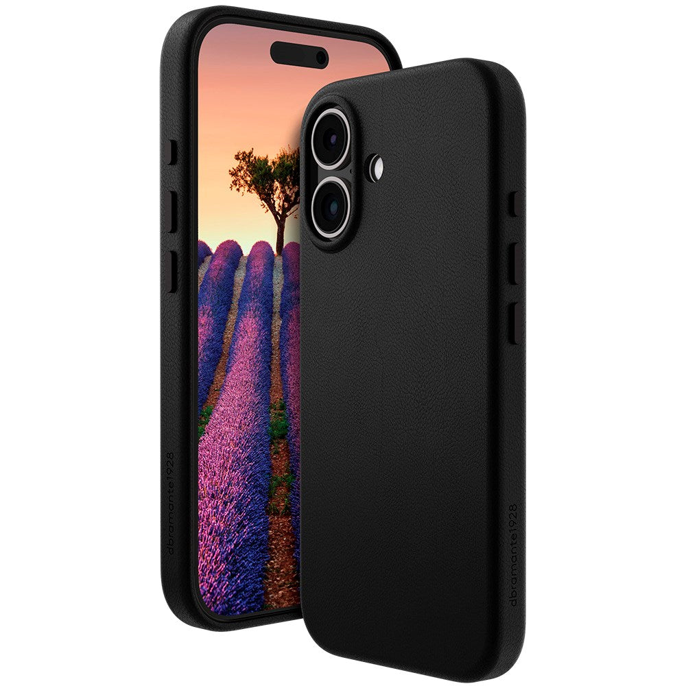 Dbramante1928 iPhone 16 Plus Roskilde Skal - 100 % Äkta Läder - MagSafe-Kompatibel - Svart