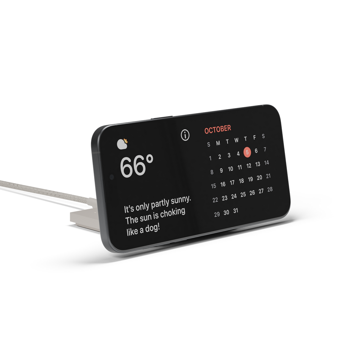 Native Union Rise Solo Qi2 Magnetisk Trådlös Laddare - Beige