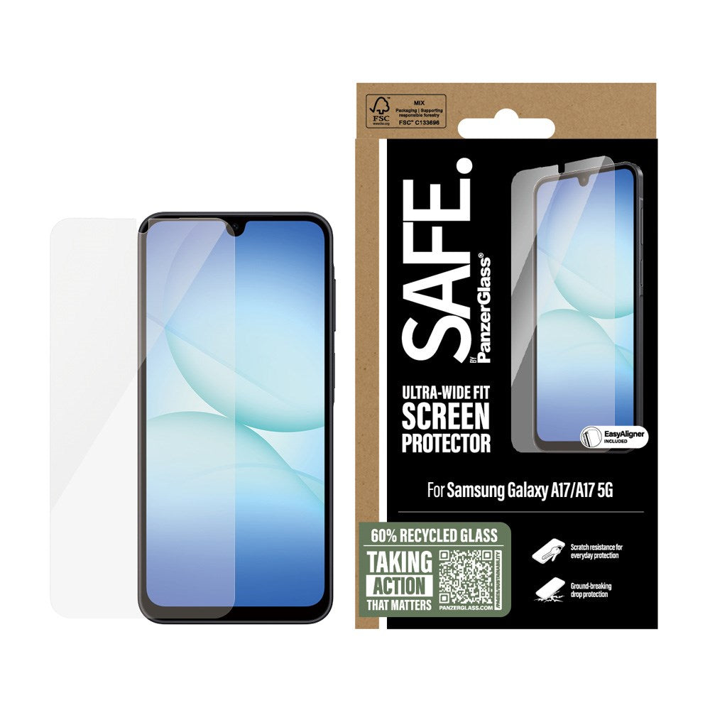 SAFE by PanzerGlass Samsung Galaxy A17 (5G) Ultra-Wide Fit Skärmskyddsglas - Genomskinlig