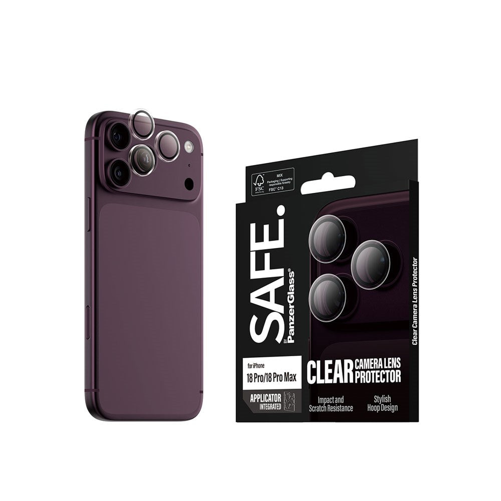 iPhone 18 Pro / Pro Max Safe By PanzerGlass Kameraskydd - Återvunnet glas - Genomskinlig