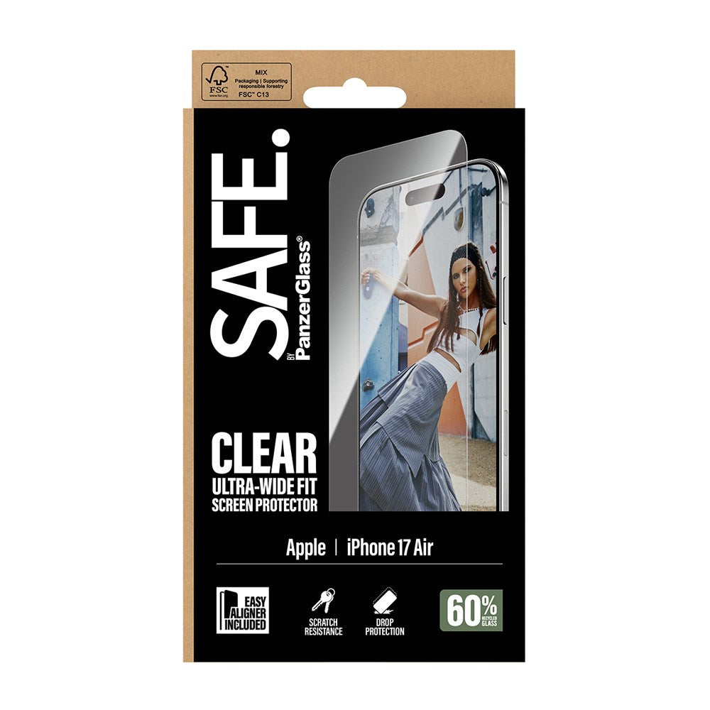 SAFE by PanzerGlass iPhone Air Ultra-Wide Fit Skärmskyddsglas - Genomskinlig