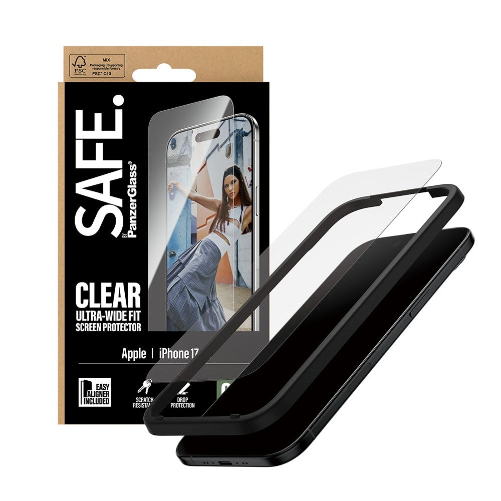 SAFE by PanzerGlass iPhone Air Ultra-Wide Fit Skärmskyddsglas - Genomskinlig