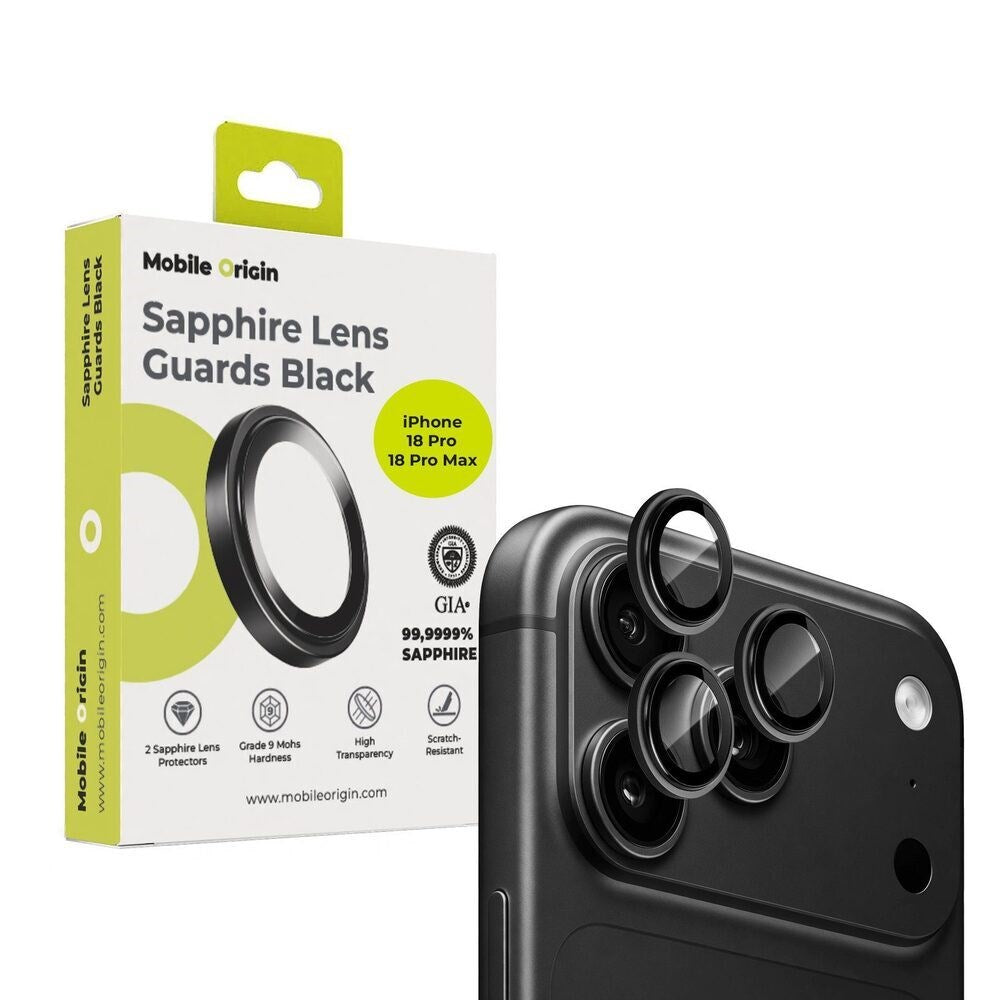 iPhone 18 Pro / 18 Pro Max Mobile Origin Sapphire Kameralinsskydd - Svart