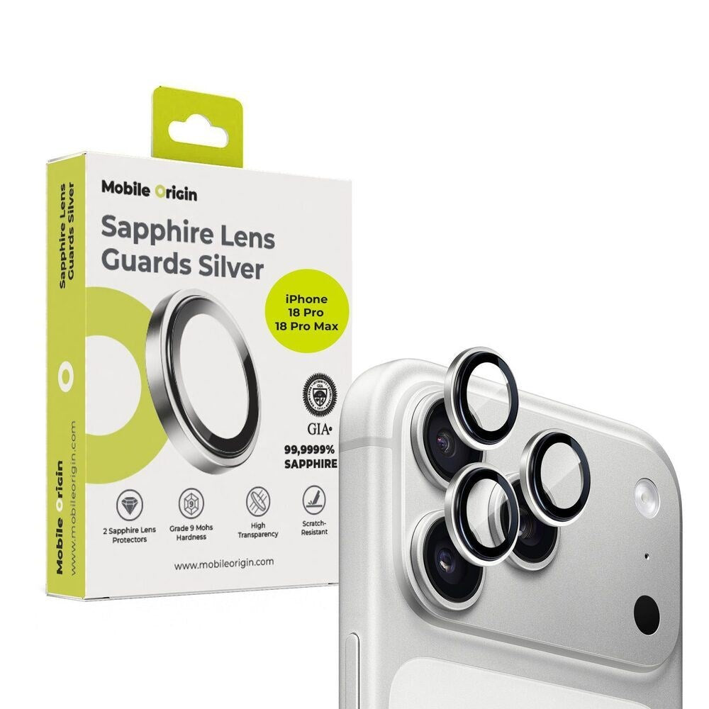 iPhone 18 Pro / 18 Pro Max Mobile Origin Sapphire Kameralinsskydd - Silver