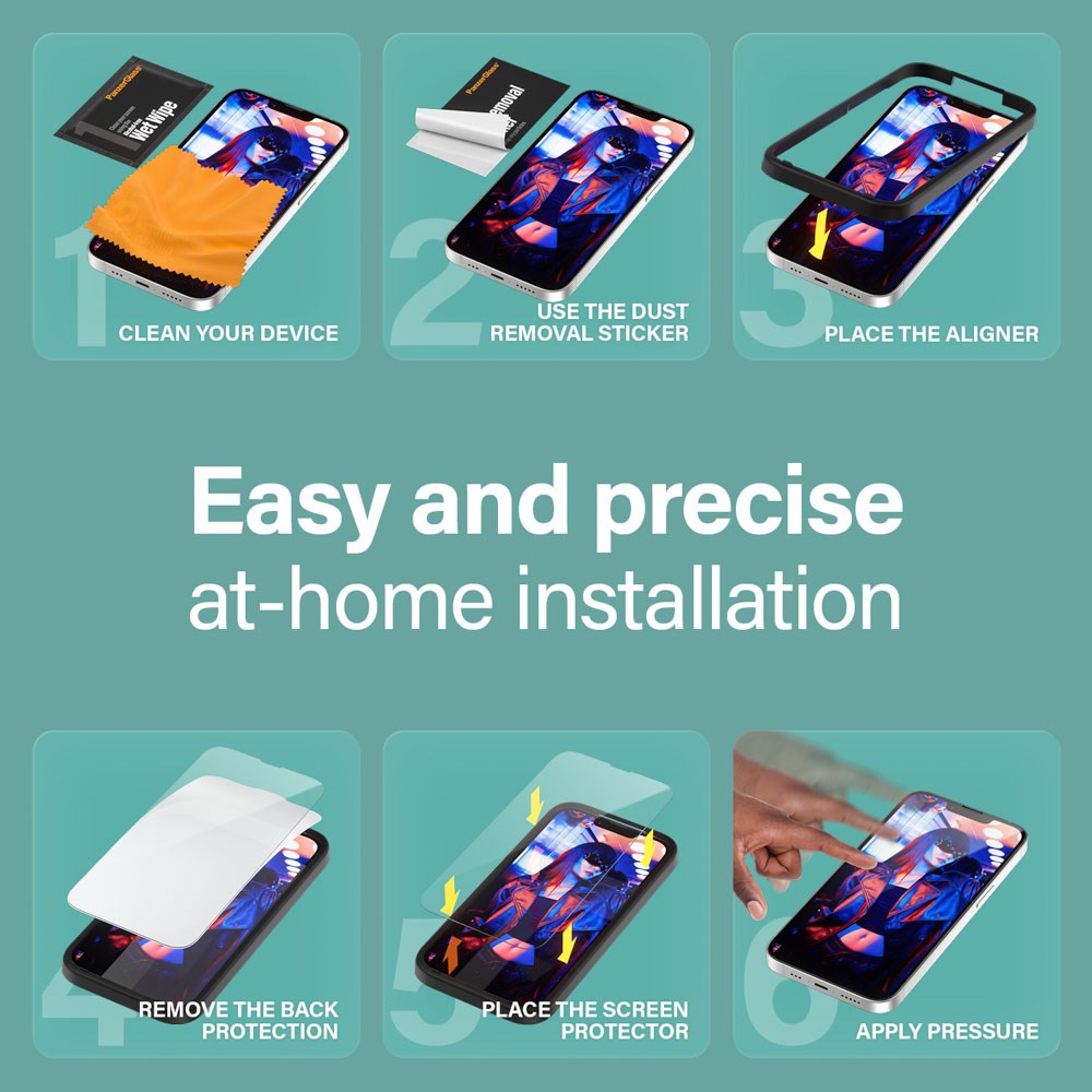 SAFE by PanzerGlass iPhone 16e / 14 / 13 / 13 Pro Ultra-Wide Fit Skärmskyddsglas med EasyAligner - Genomskinlig