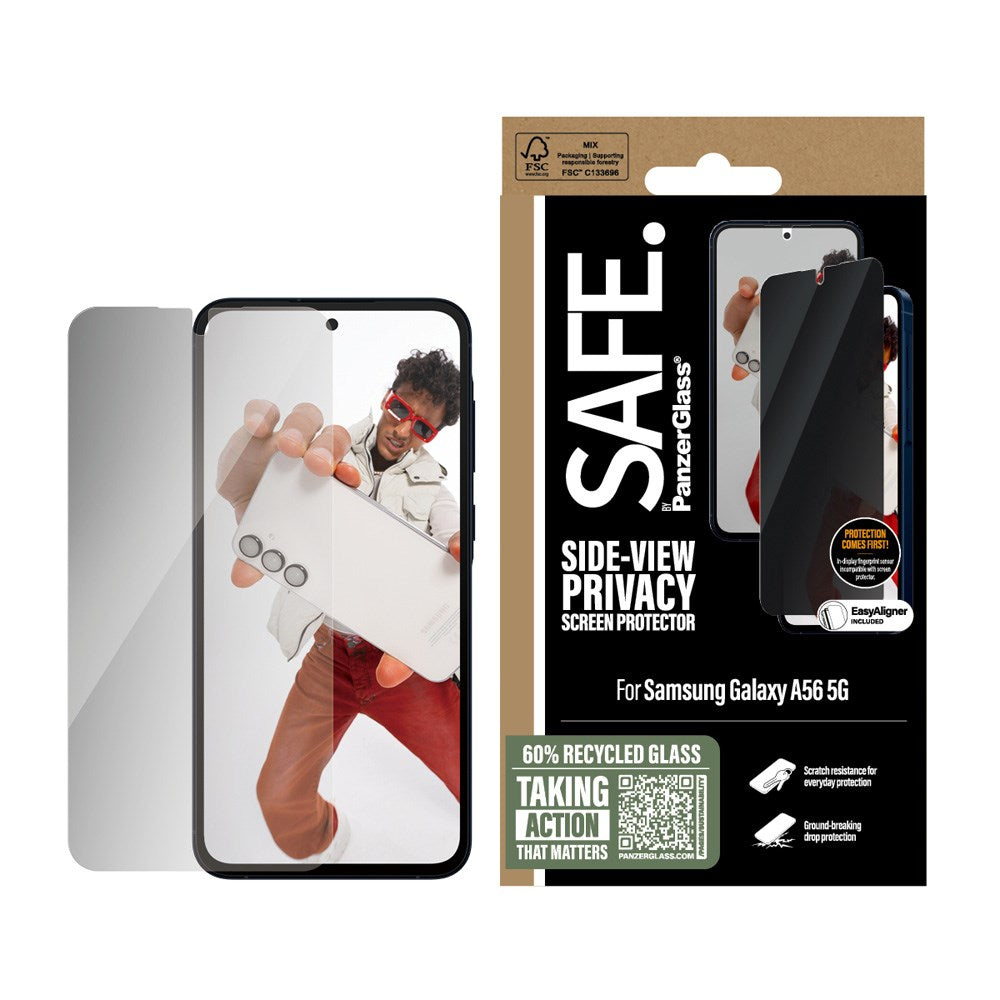 SAFE by PanzerGlass Samsung Galaxy A56 (5G) Ultra-Wide Fit Skärmskyddsglas - Privacy Funktion - Genomskinlig