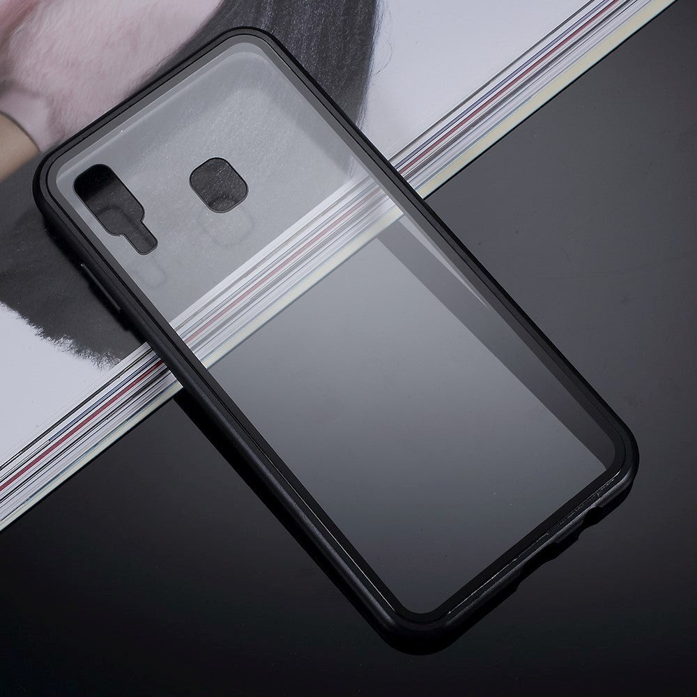 Samsung Galaxy A30 Magnetic Case m. Glas tillbaka - Svart