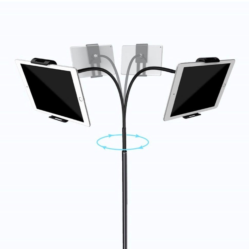 Golvstativ för Surfplatta 360 ° flexibel - Svart