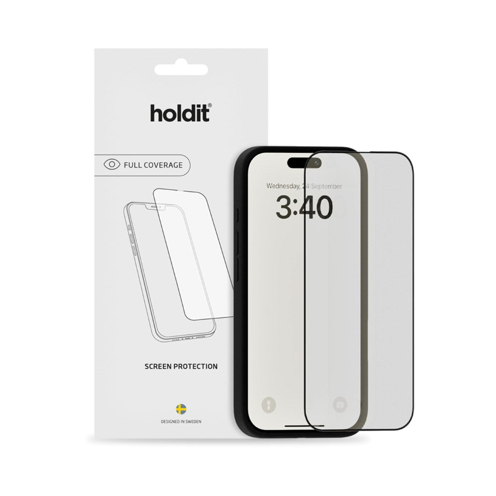 iPhone 16 Pro Max Holdit Skärmskydd Härdat Glas 9H - Svart Kant