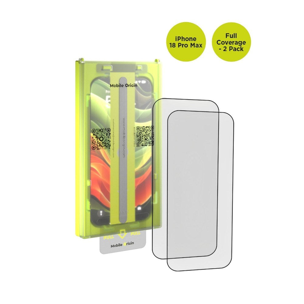 iPhone 18 Pro Max Mobile Origin Screen Guard Skärmskyddsglas med Easy Applicator - 2 St. - Genomskinlig