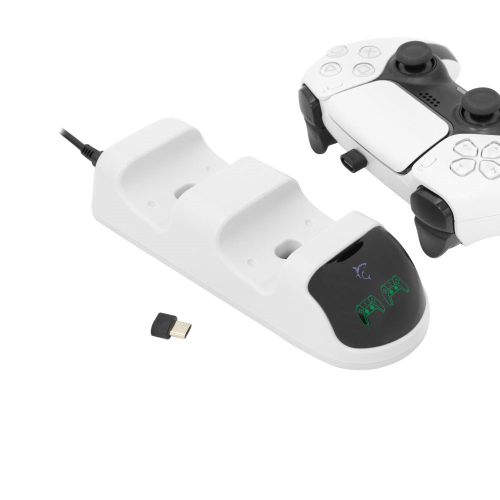 White Shark TAKEDOWN Laddstation för PS5 Controller – Vit