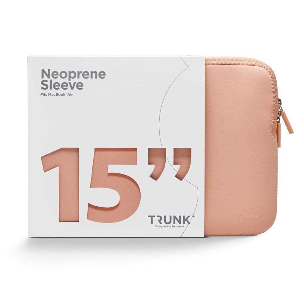 Trunk Neoprene Sleeve för MacBook 15" (34 x 23.5 x 1 cm) - Coral Pearl
