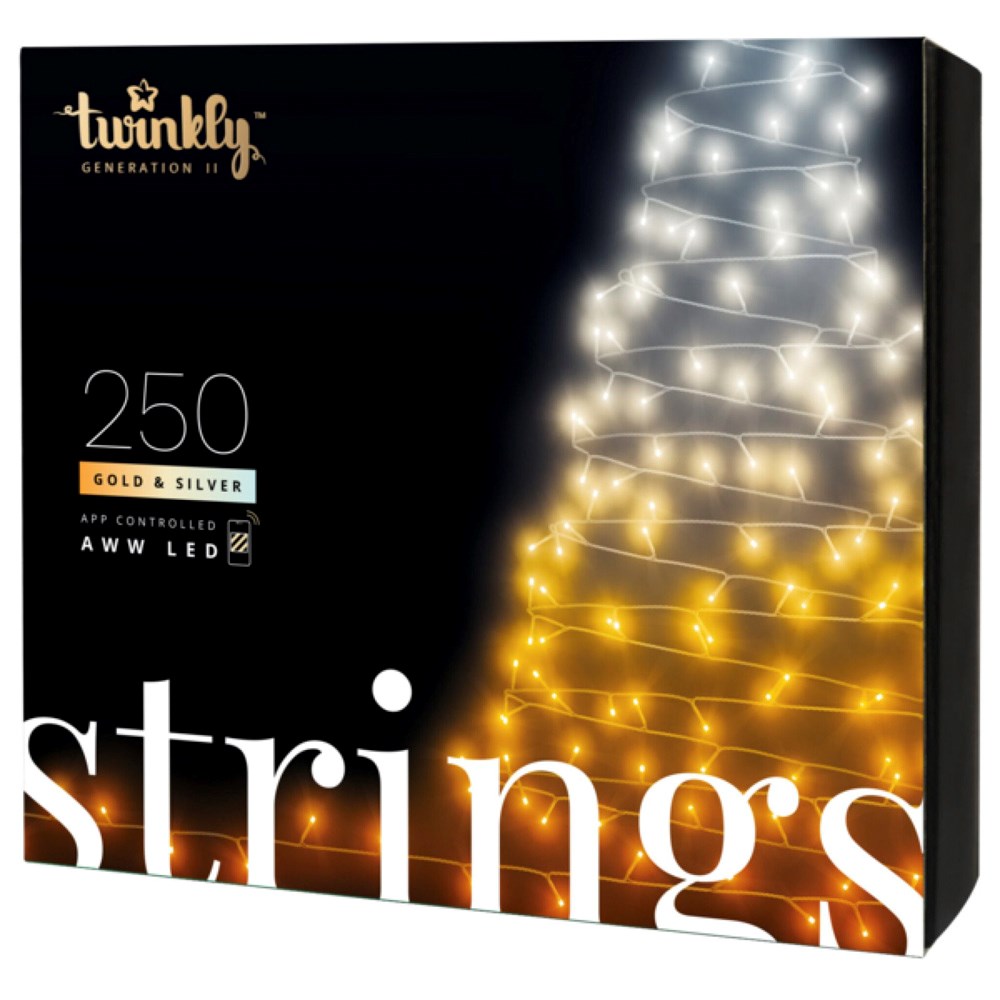Twinkly 250-Led AWW 20m Ljuskedja - Svart sladd