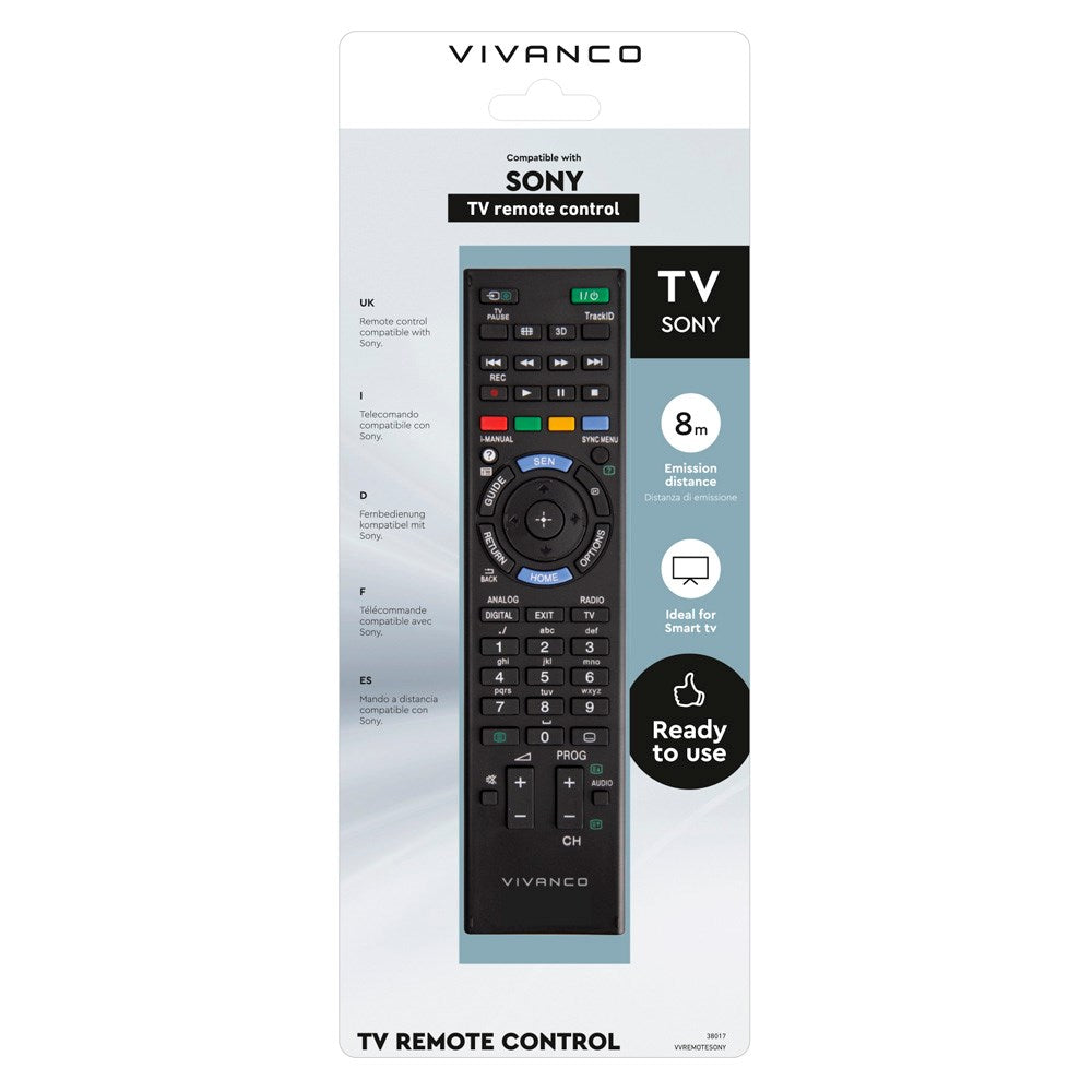 Vivanco Sony Fjärrkontroll för TV - Svart