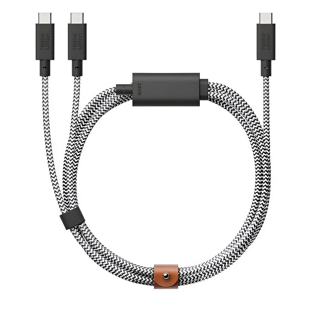 Native Union 2-i-1 USB-C till USB-C Kabel 140W - 2m - Zebra