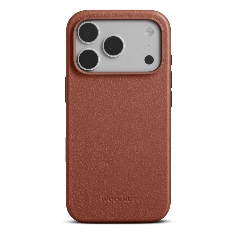 iPhone 18 Pro WOOLNUT Äkta Läder Skal - MagSafe Kompatibelt - Brun
