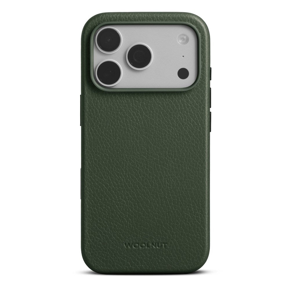 iPhone 18 Pro Max WOOLNUT Äkta Läder Skal - MagSafe Kompatibelt - Grön