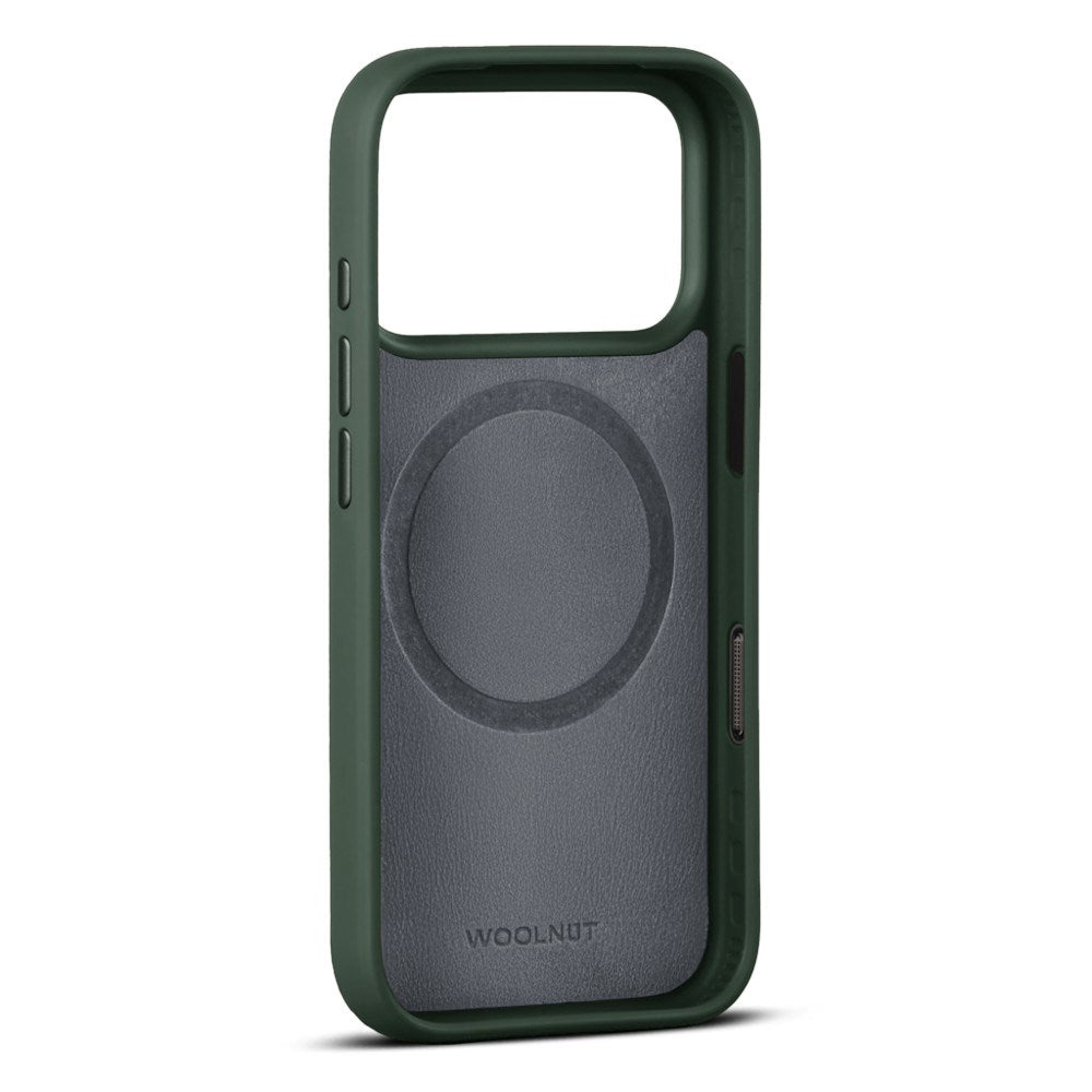 iPhone 18 Pro Max WOOLNUT Äkta Läder Skal - MagSafe Kompatibelt - Grön
