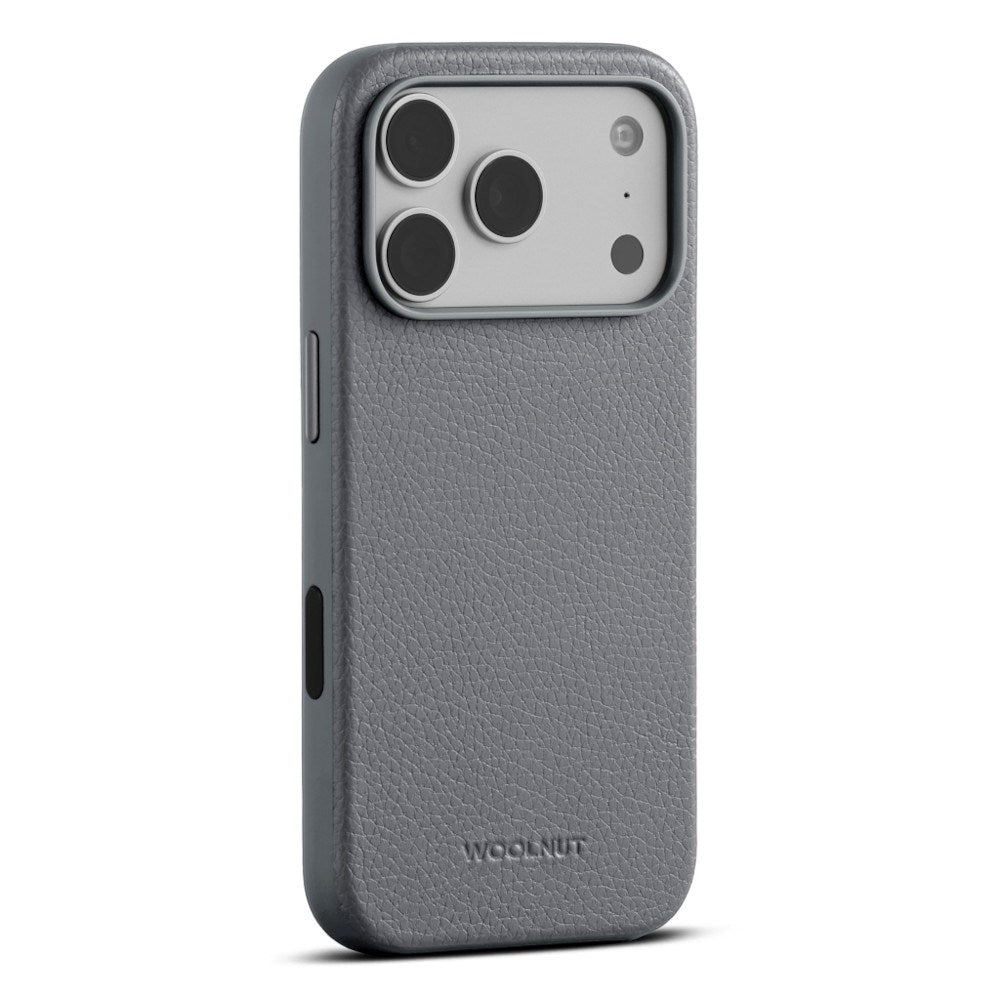 iPhone 18 Pro WOOLNUT Äkta Läder Skal - MagSafe Kompatibelt - Grå